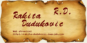 Rakita Duduković vizit kartica